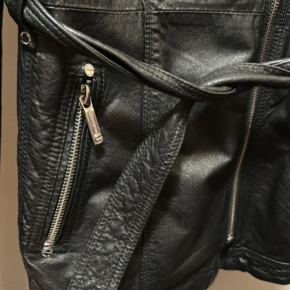 Michael Kors Black REAL Leather Jacket - M - Picture 4 of 6